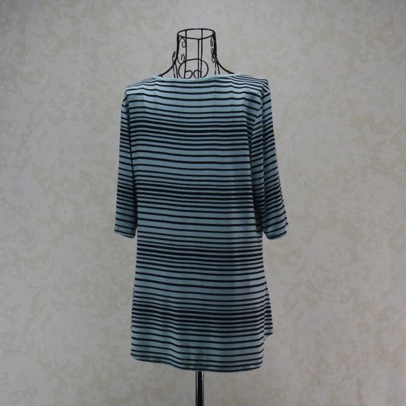 Apt. 9 Teal Black Relaxed Fit Blouse - Picture 9 of 13